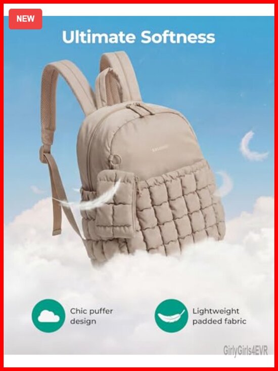 Mini Puffer Quilted Backpack with Detachable Pouch Anti-Theft Water Resistant main image 4